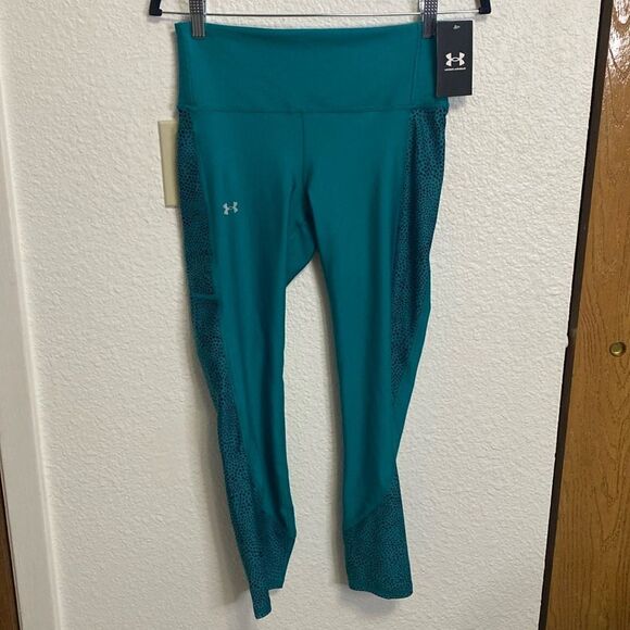 Under Armour Ankle Print compression Legging size medium green NWT - Picture 1 of 9